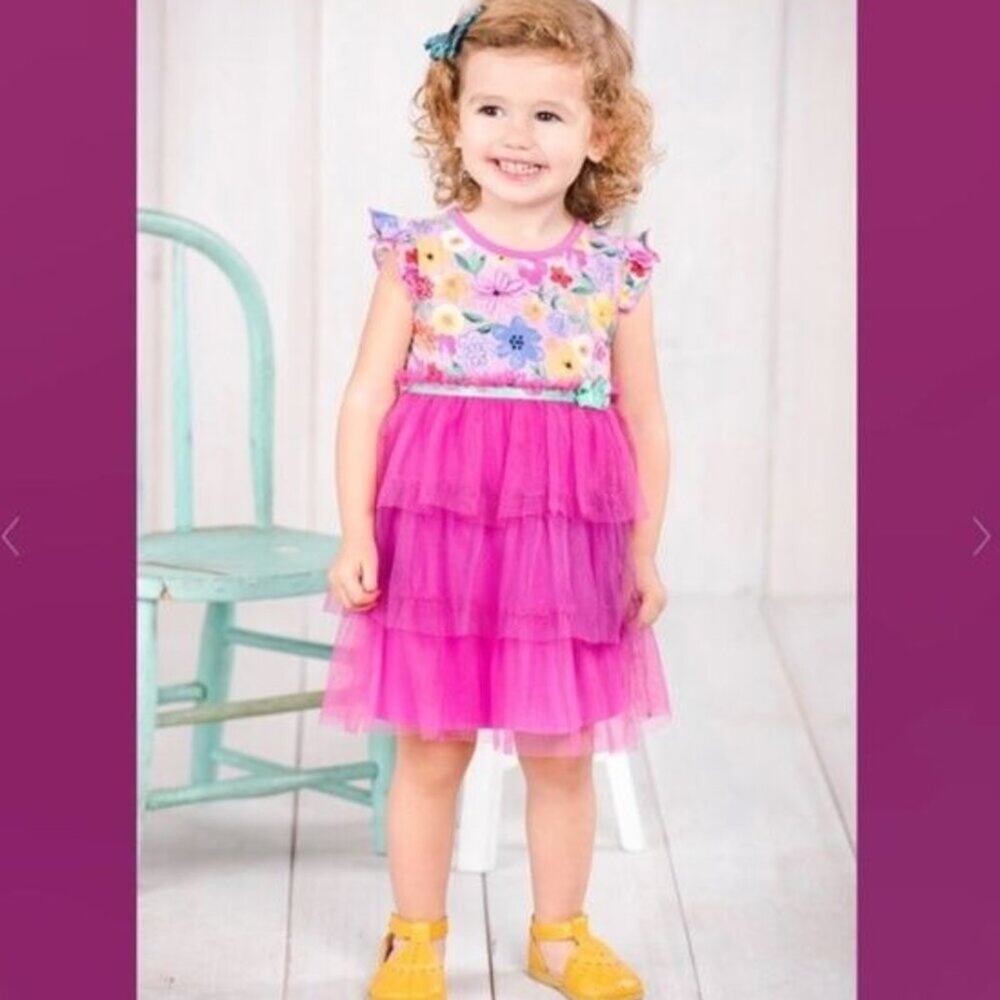 Matilda Jane “Wide Awake Frenchie” Dress Infant Girl Size 3 - 6 month Excellent